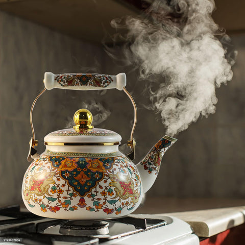 Leebright floral enamel kettle adds boho charm to kitchen decor