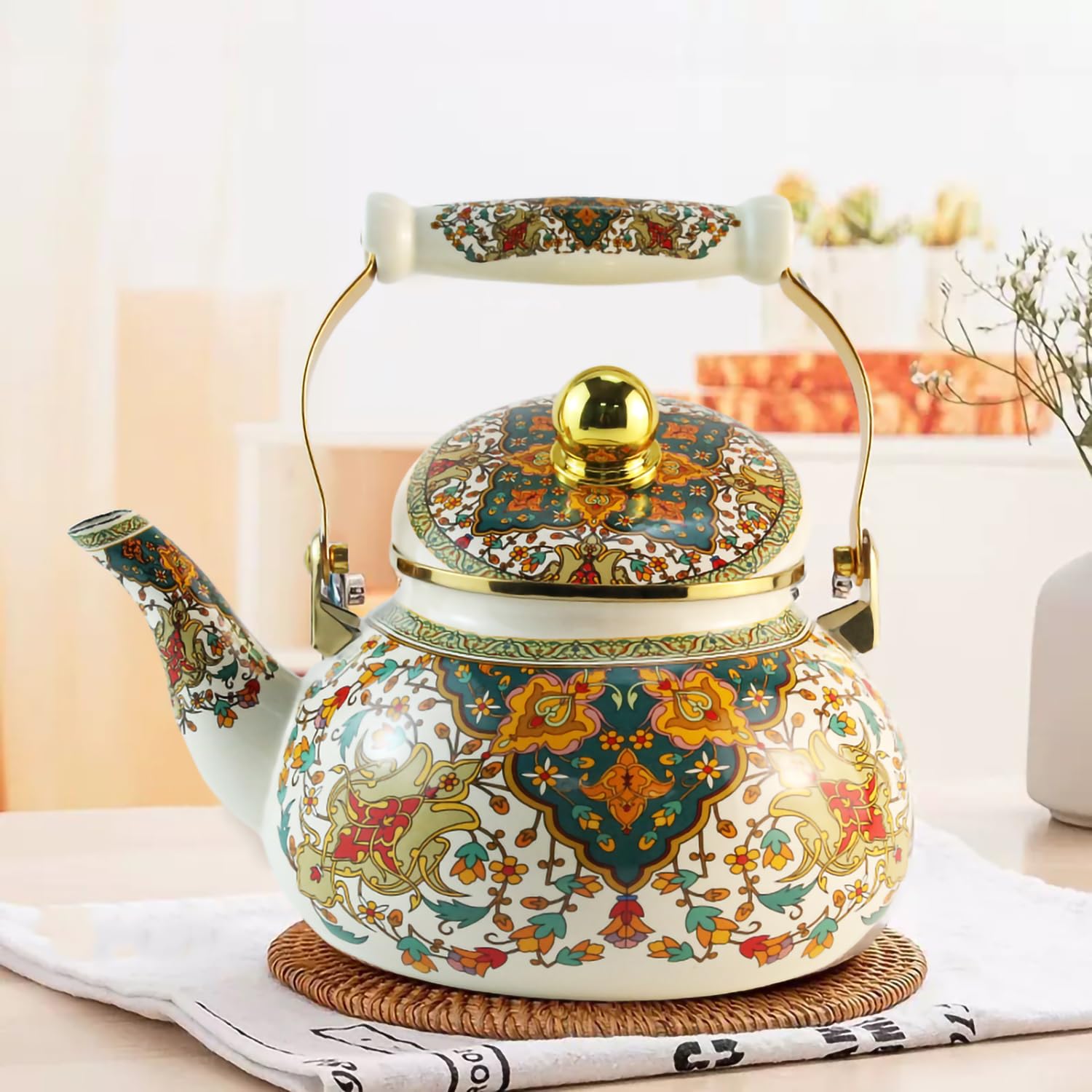 Leebright enamel kettle spout design for smooth pouring