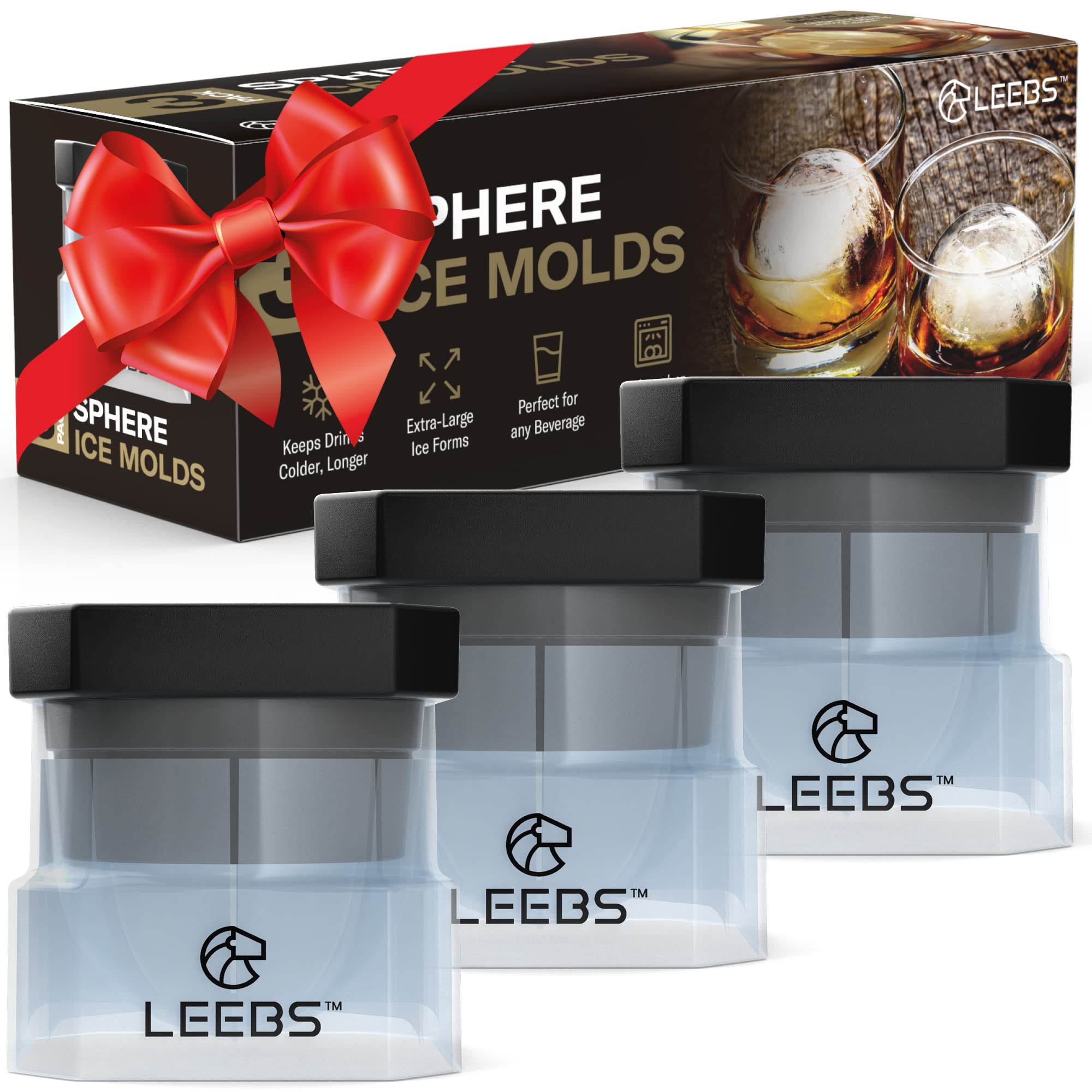 LEEBS large sphere ice ball mold—top view shows compact, stackable design.
