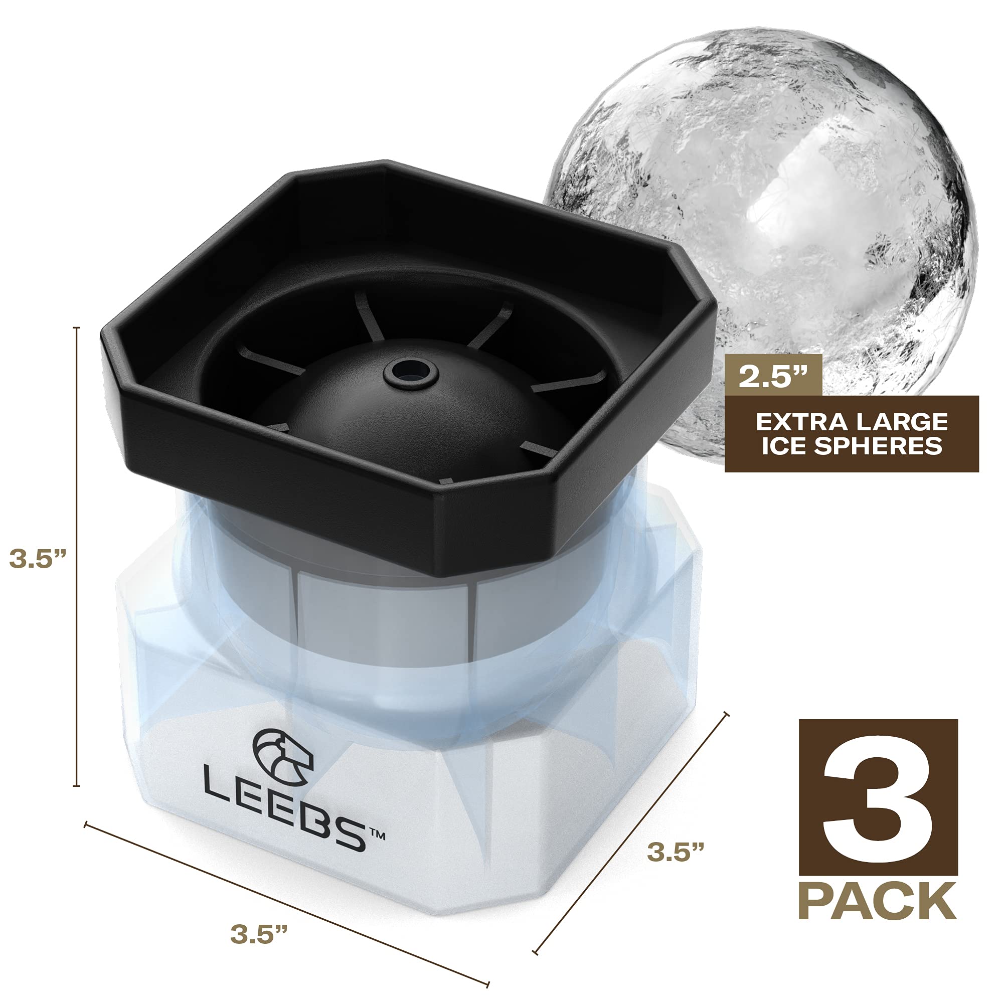 LEEBS BPA-free silicone ice ball mold suitable for food-grade use.