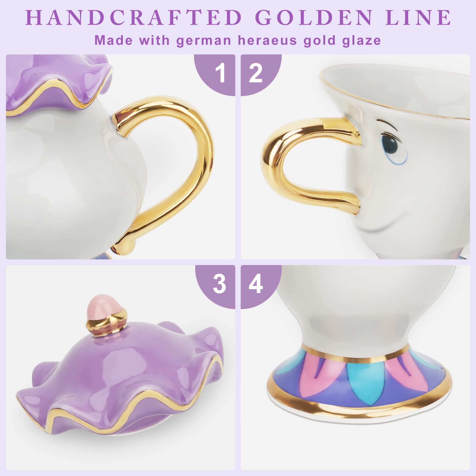 LEEPENK Disney Beauty and the Beast-inspired teapot set enhances tea moments