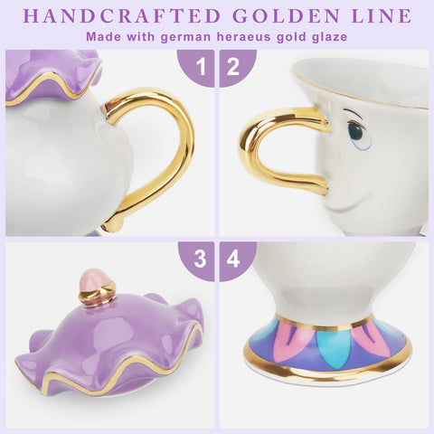 LEEPENK Disney Beauty and the Beast-inspired teapot set enhances tea moments