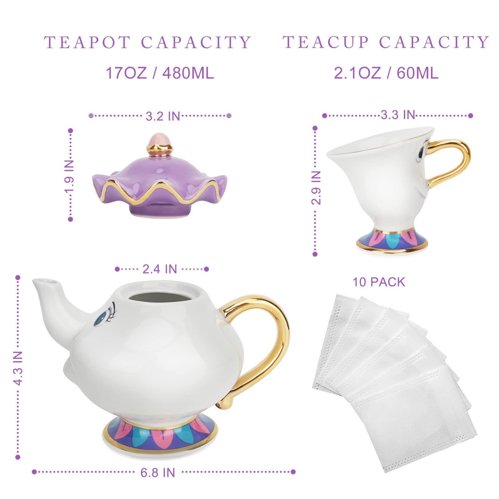 LEEPENK Elegant ceramic tea pot enhances home decor