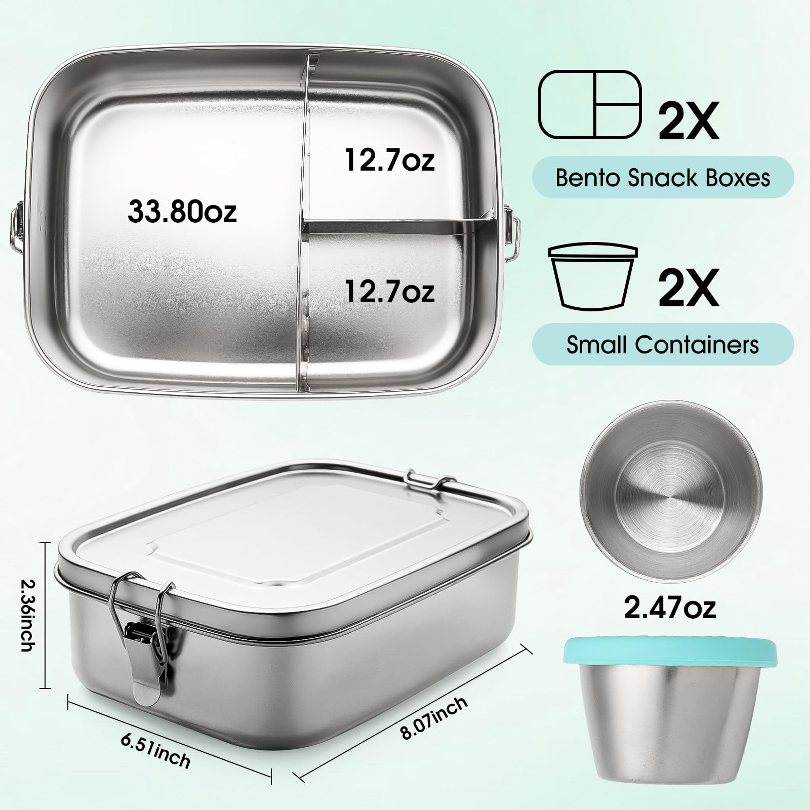 LEEPENK lunch box with lockable clips ensures leakproof transport for dressings.