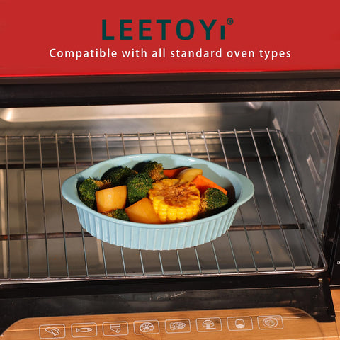 LEETOYI turquoise bake dish set shown together for display