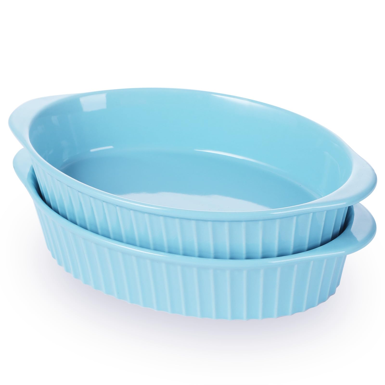LEETOYI small oval turquoise porcelain pans ideal for 1-2 servings