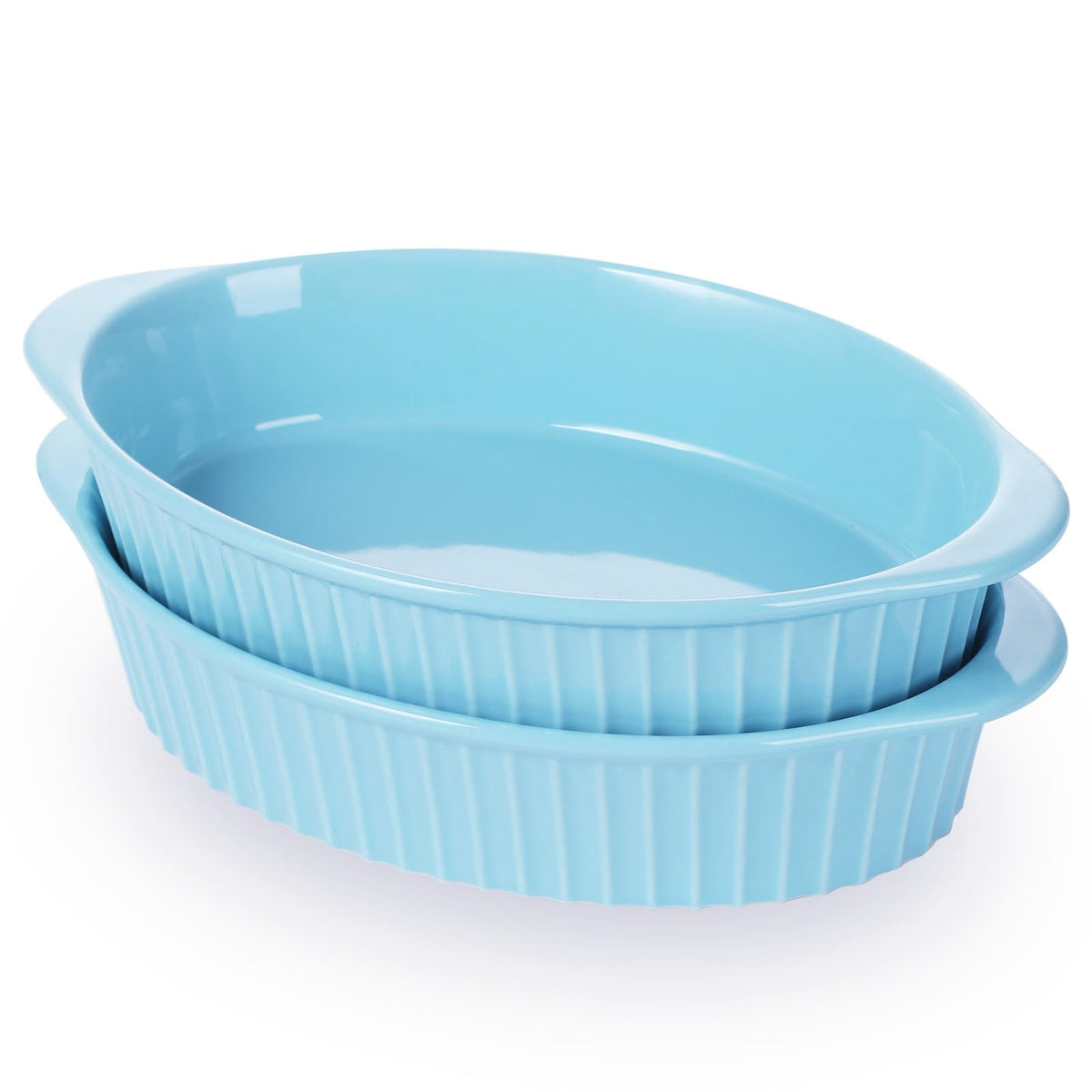 LEETOYI small oval turquoise porcelain pans ideal for 1-2 servings