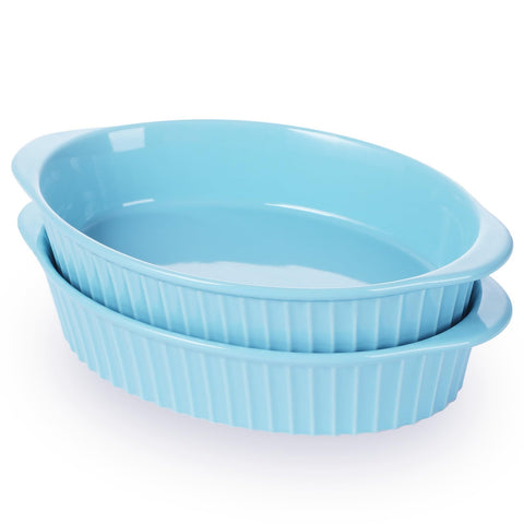 LEETOYI small oval turquoise porcelain pans ideal for 1-2 servings