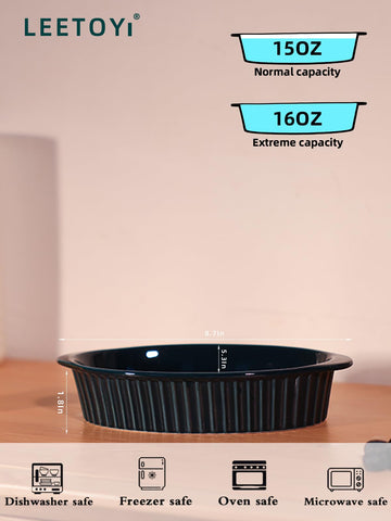 LEETOYI navy oval gratin dish dishwasher-safe convenience