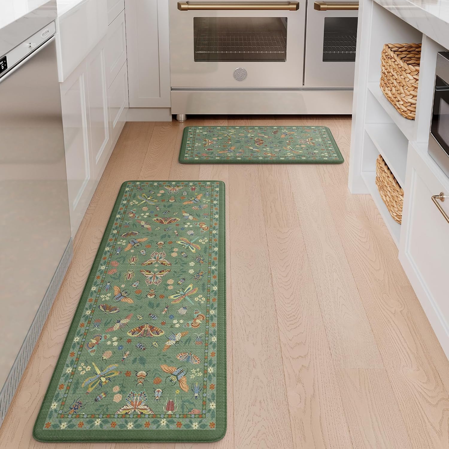 Two piece LEEVAN set fits kitchens, laundry rooms, and entryways