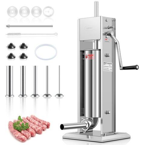 Leevot 15lbs sausage stuffer cylinder shows large capacity for batch-friendly filling.