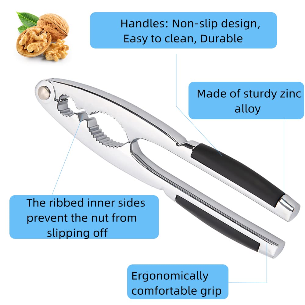 LEFJUBAW nut cracker handling almonds reliably with double-notch design.