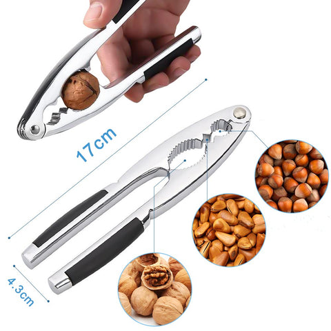LEFJUBAW nut cracker for hazelnuts with secure funnel keeps nuts intact.