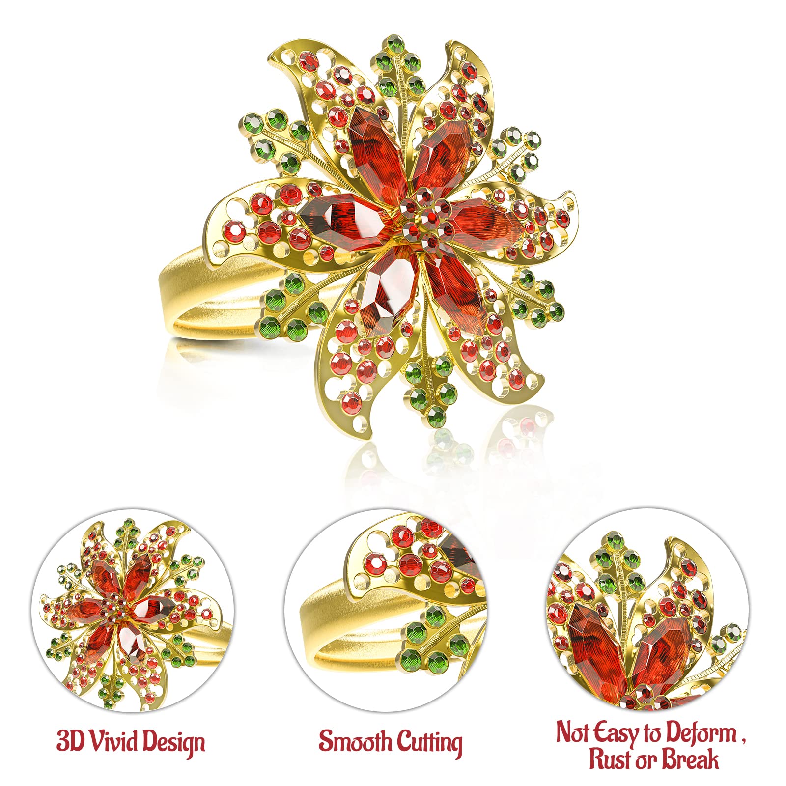 Legigo flower napkin ring on table enhances elegant dining ambiance.