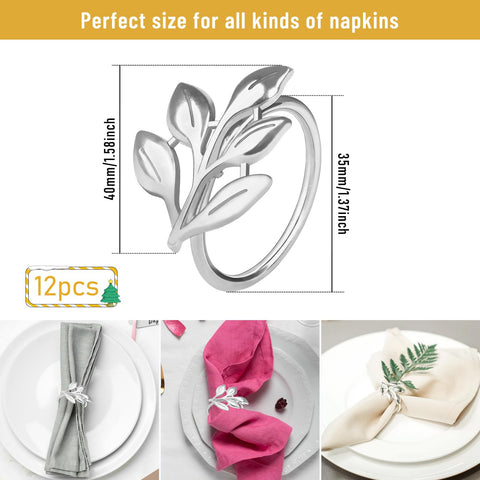 Legigo sliver leaf napkin ring fits 1.58-inch napkins securely.