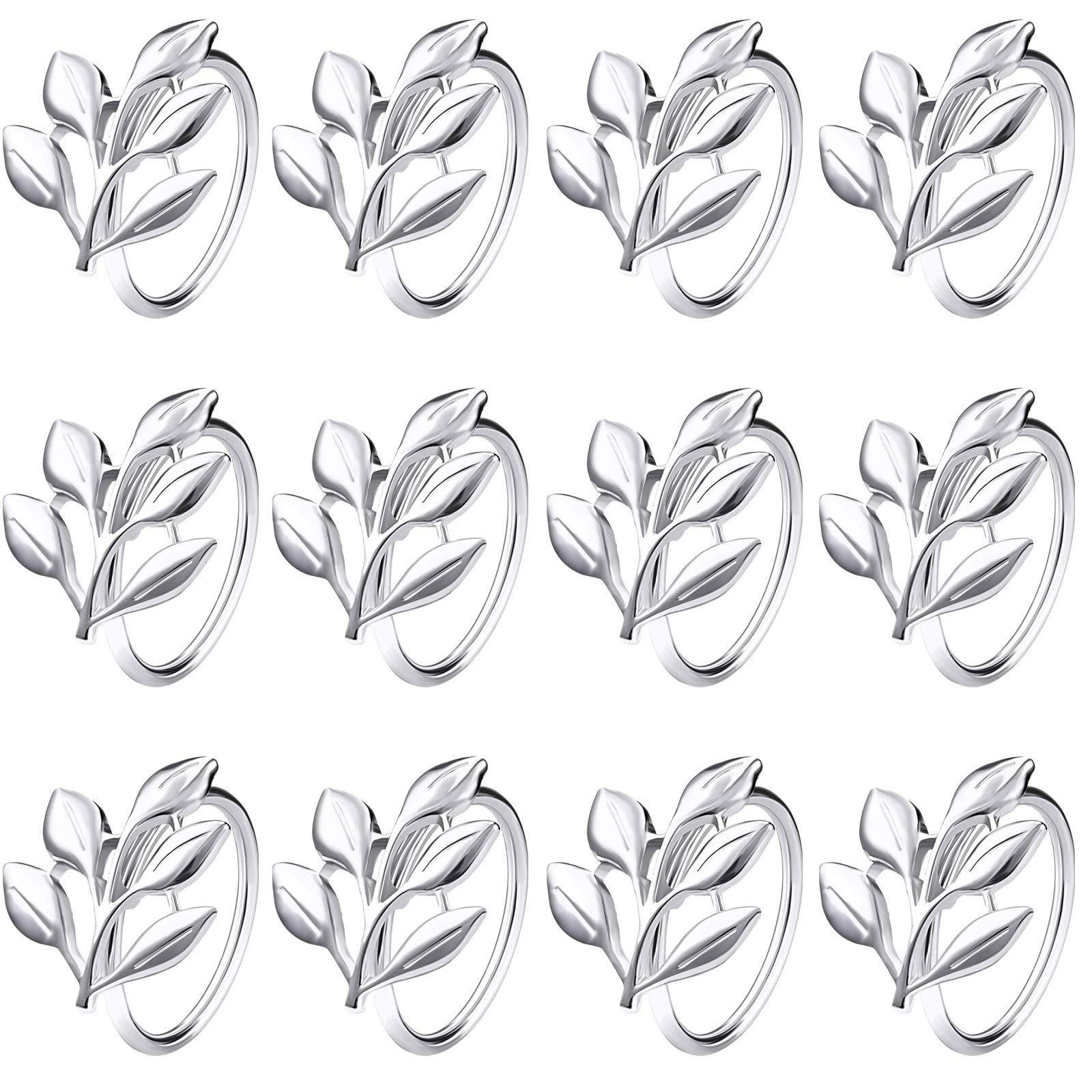 Legigo sliver leaf napkin ring set adds elegant sparkle to holiday tables.