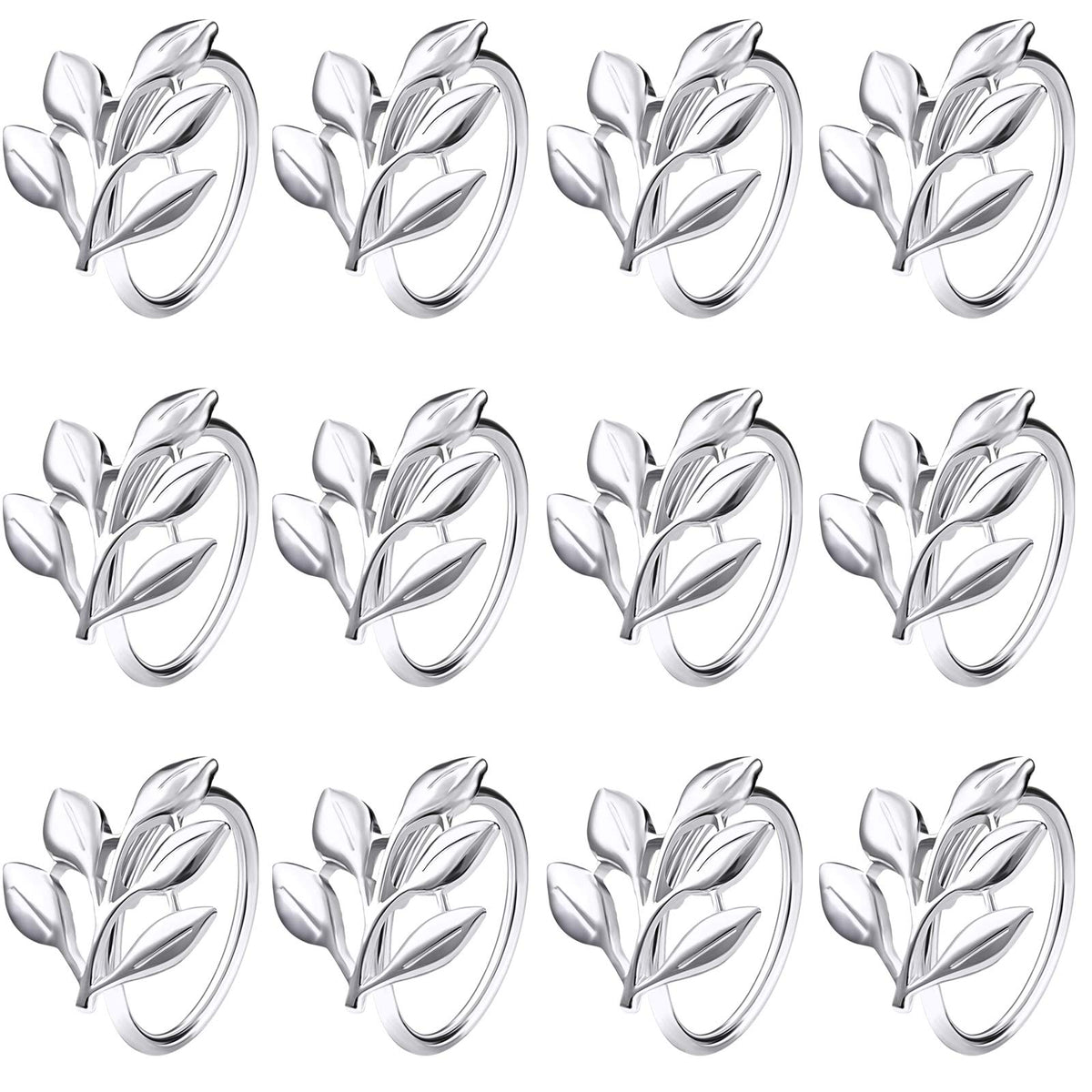 Legigo sliver leaf napkin ring set adds elegant sparkle to holiday tables.