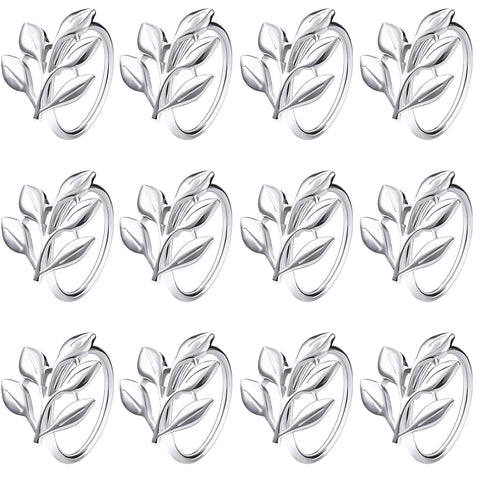 Legigo sliver leaf napkin ring set adds elegant sparkle to holiday tables.