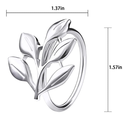 Legigo sliver leaf napkin ring on cloth napkin enhances festive dining settings.