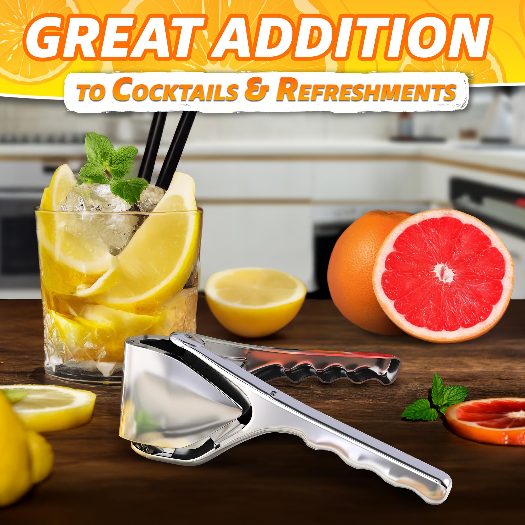LEGLO squeezer works with lemons and limes for fresh drinks.
