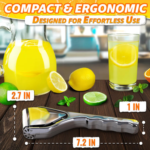 LEGLO stainless steel squeezer resists rust for durable citrus squeezing.