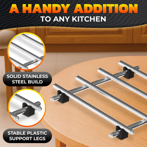 LEGLO stainless steel trivet demonstrates durable construction for everyday use.