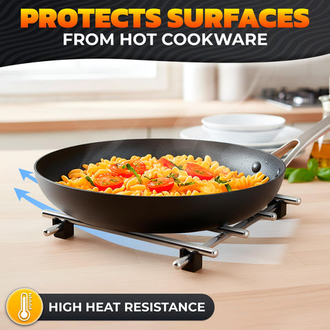 LEGLO countertop protection with non-conductive feet prevents burns.