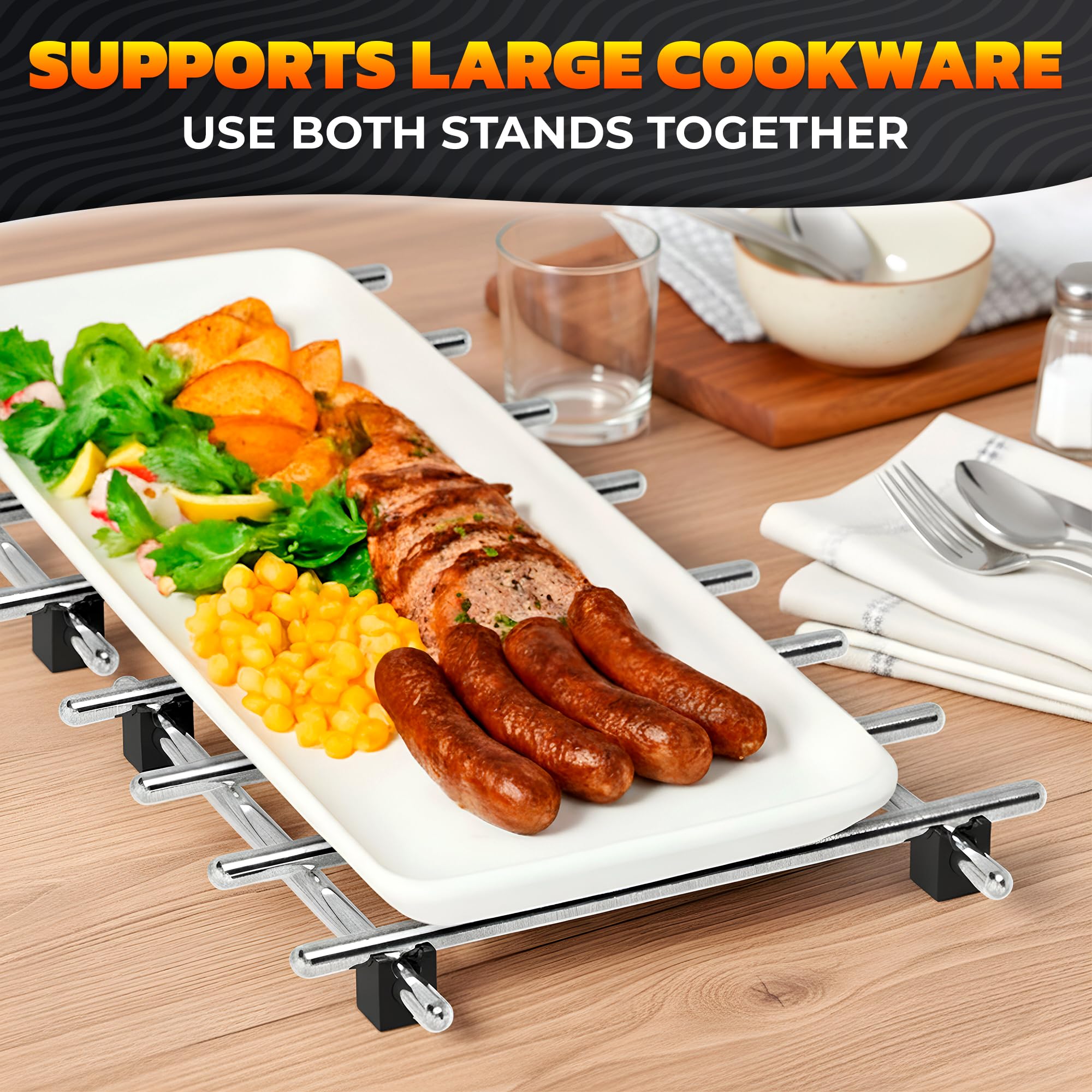 LEGLO non-scratch feet keep tables safe while serving.