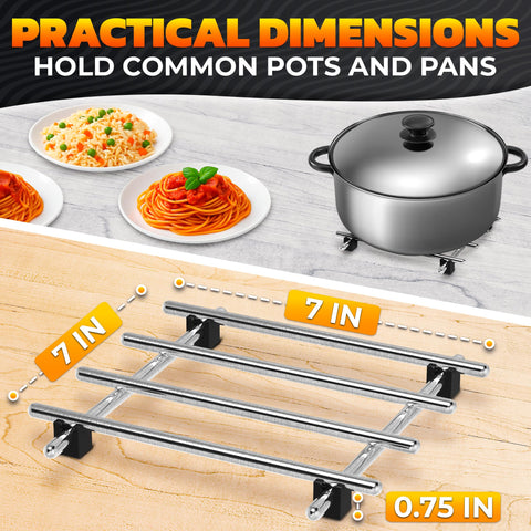 LEGLO trivet with rubber feet provides anti-slip stability on countertops.