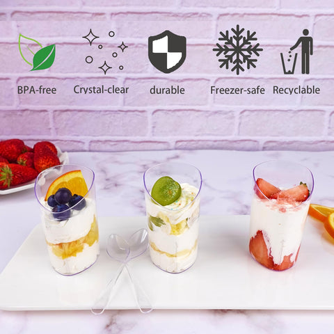 Legredic stackable serving cups design saves space during setup and storage.