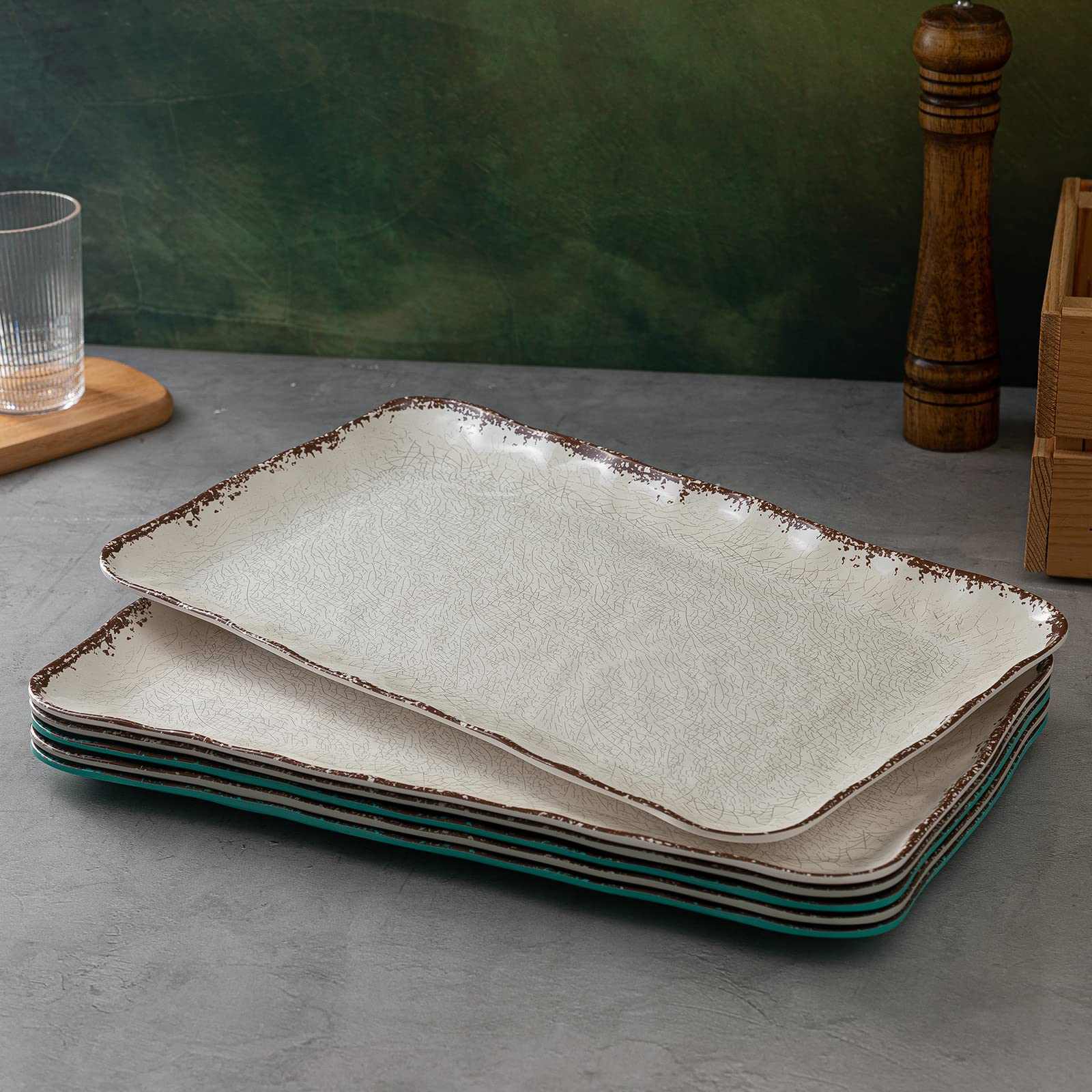 LEHAHA dishwasher-safe top-shelf friendly platters simplify cleanup after meals