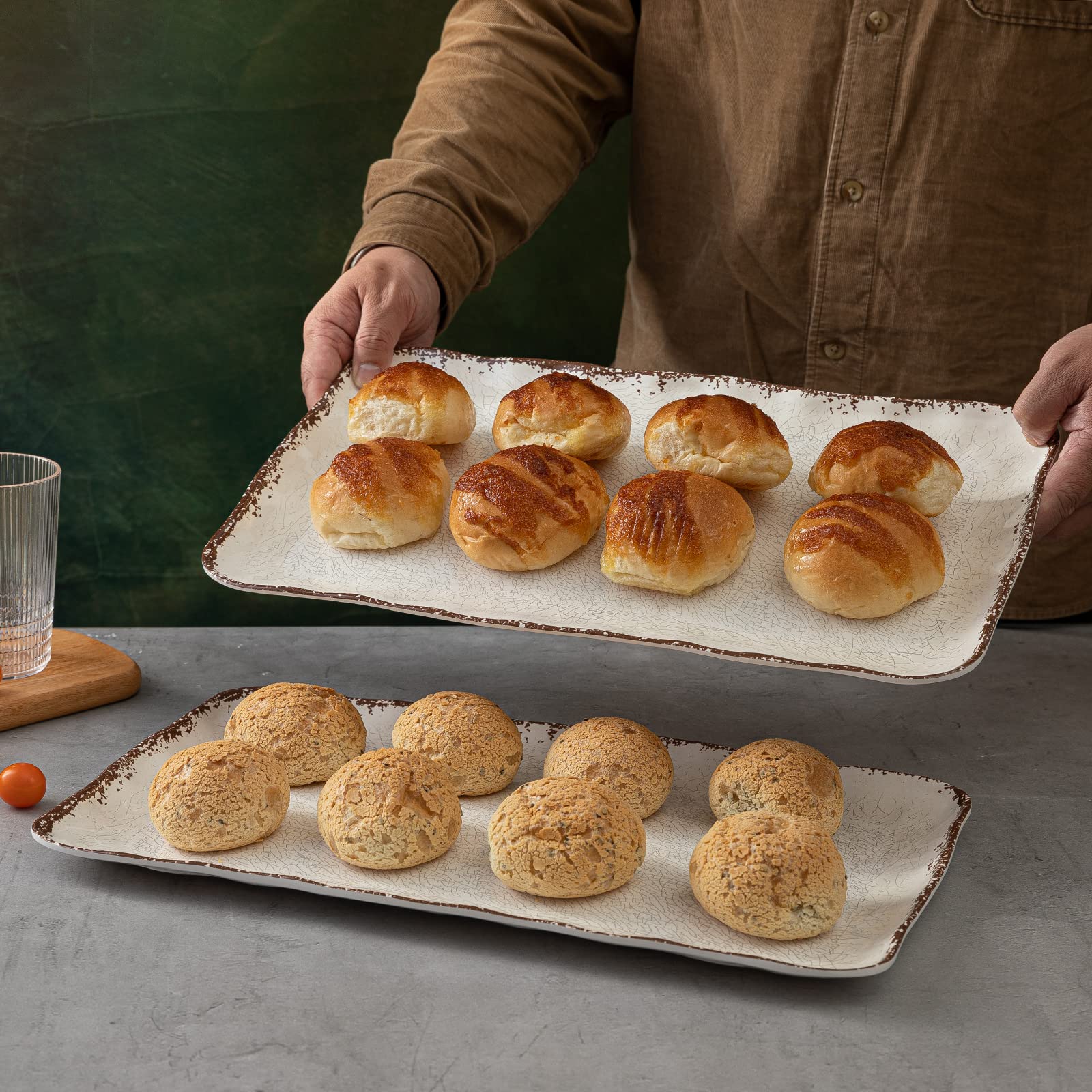 LEHAHA outdoor-ready platters perfect for patio and poolside entertaining
