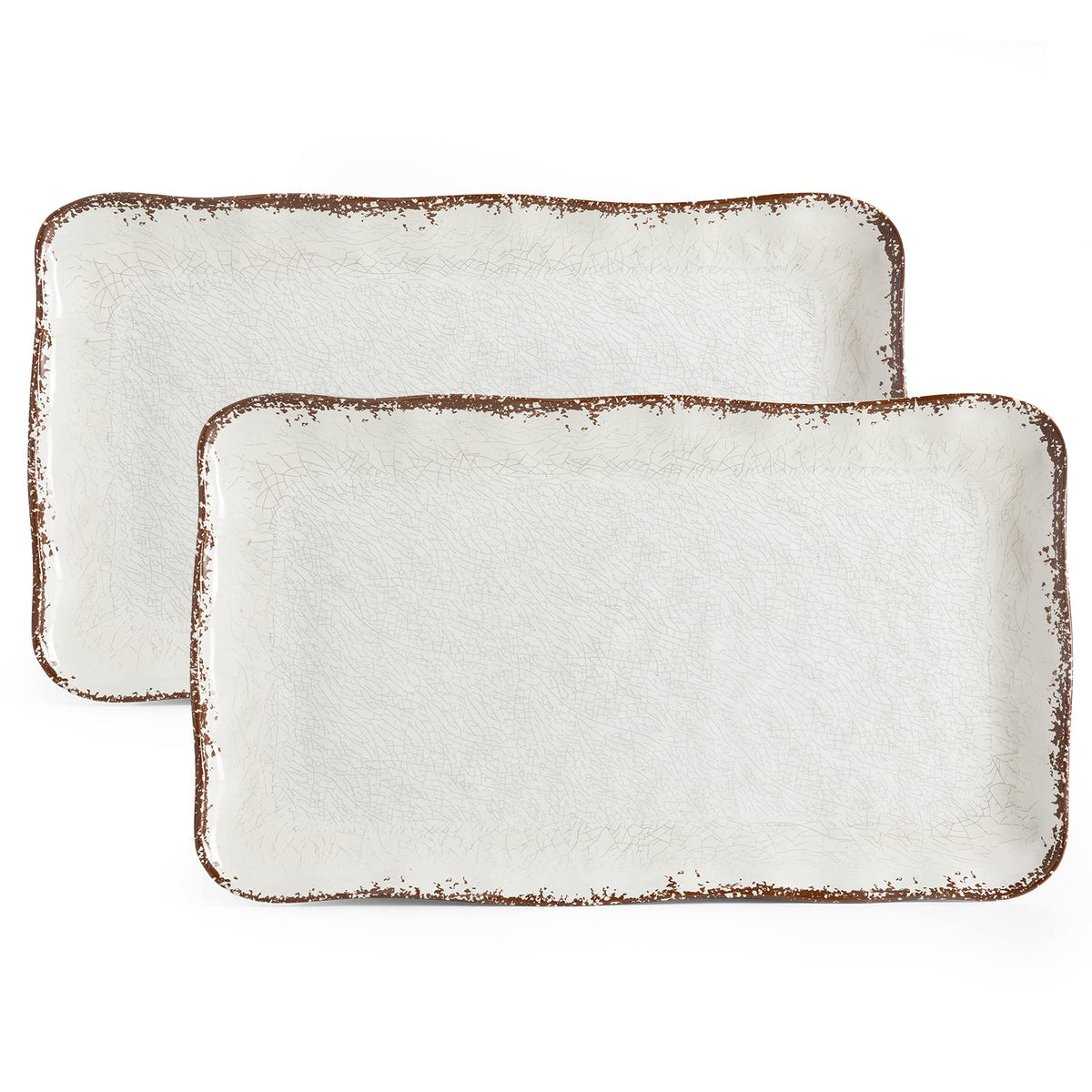 LEHAHA farmhouse rectangular white platter set with a generous surface for large servings