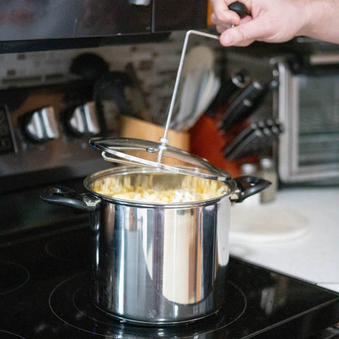 Lehman's kettle doubles as a cooking pot for soups and stews.
