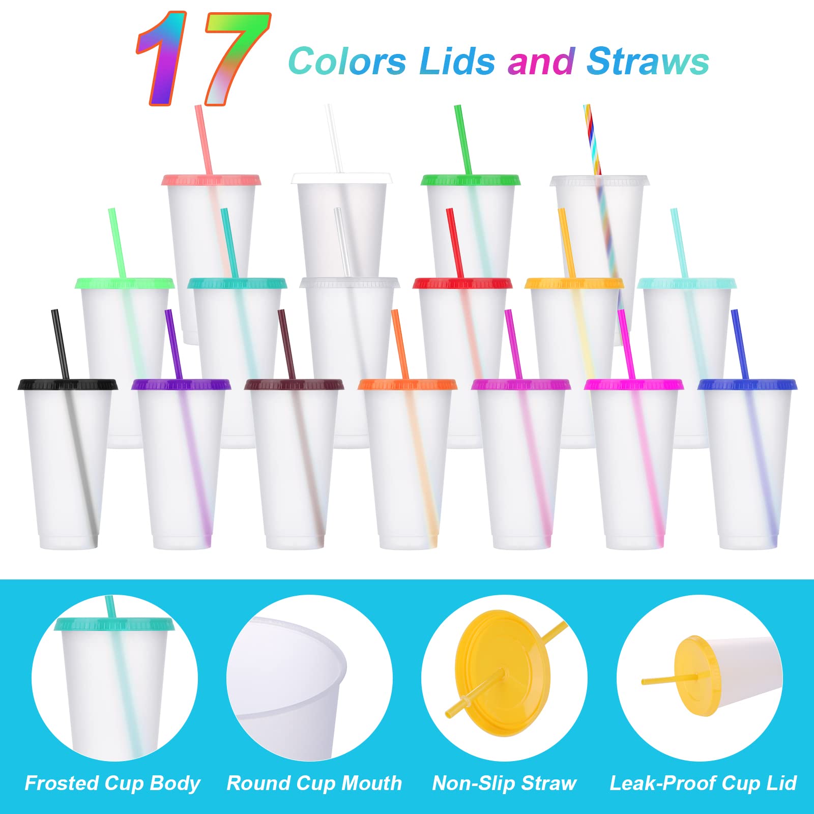 Frosted clear LEIFEOSH cups for stylish iced drinks