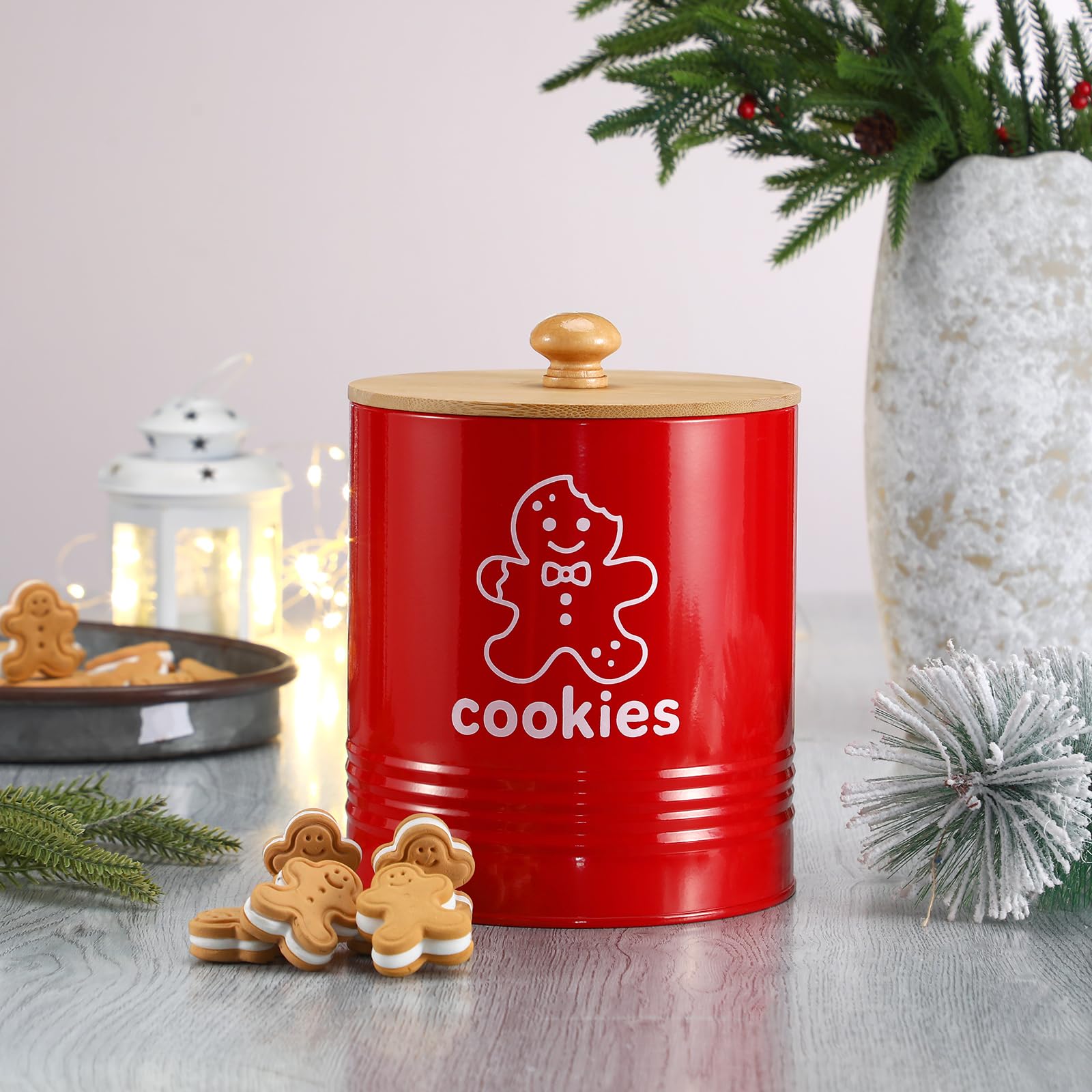 LEIFIDE Gingerbread Man Cookie Jar gift-ready design for holidays and housewarmings