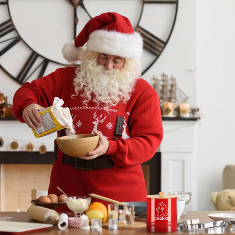 LEIFIDE Gingerbread Man Cookie Jar offers a 1.1 gallon capacity for organized storage