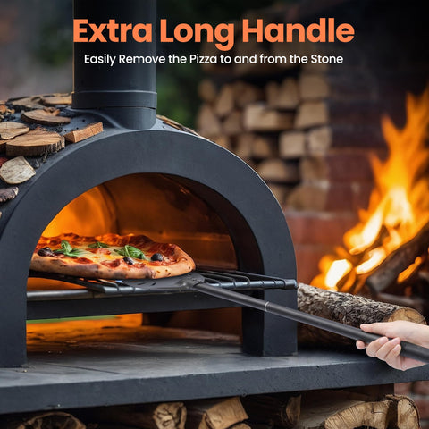 Leightszen hard anodized aluminum pizza peel offering scratch resistance and durability.