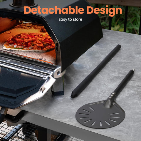 Leightszen safe handle length keeps hands away from heat during baking.