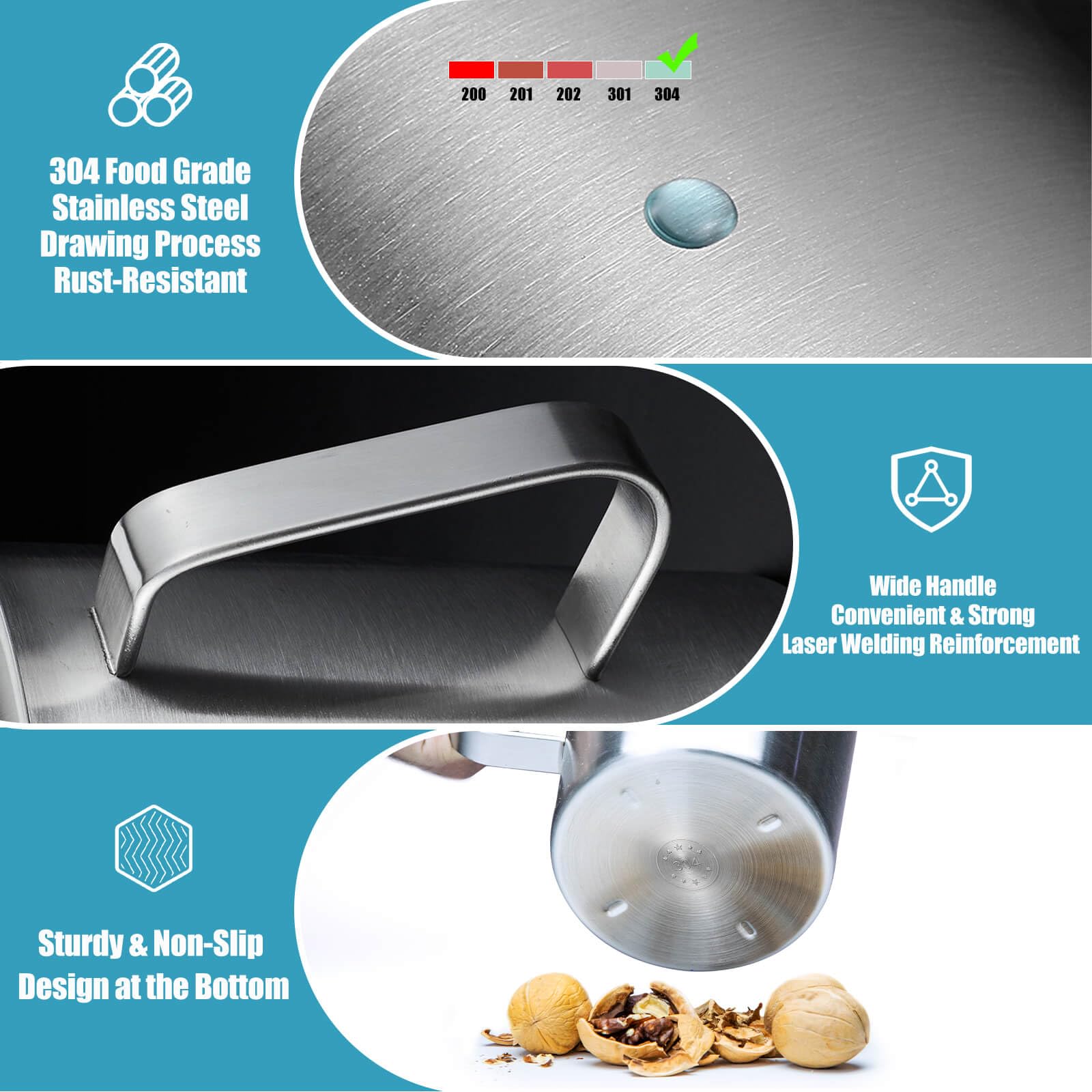 Leilifre stainless handle for comfortable, steady pouring during frothing or iced drinks