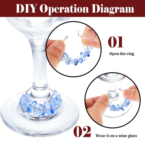 Leinuosen multicolor bead charms with buckles add decorative flair to stem glasses.