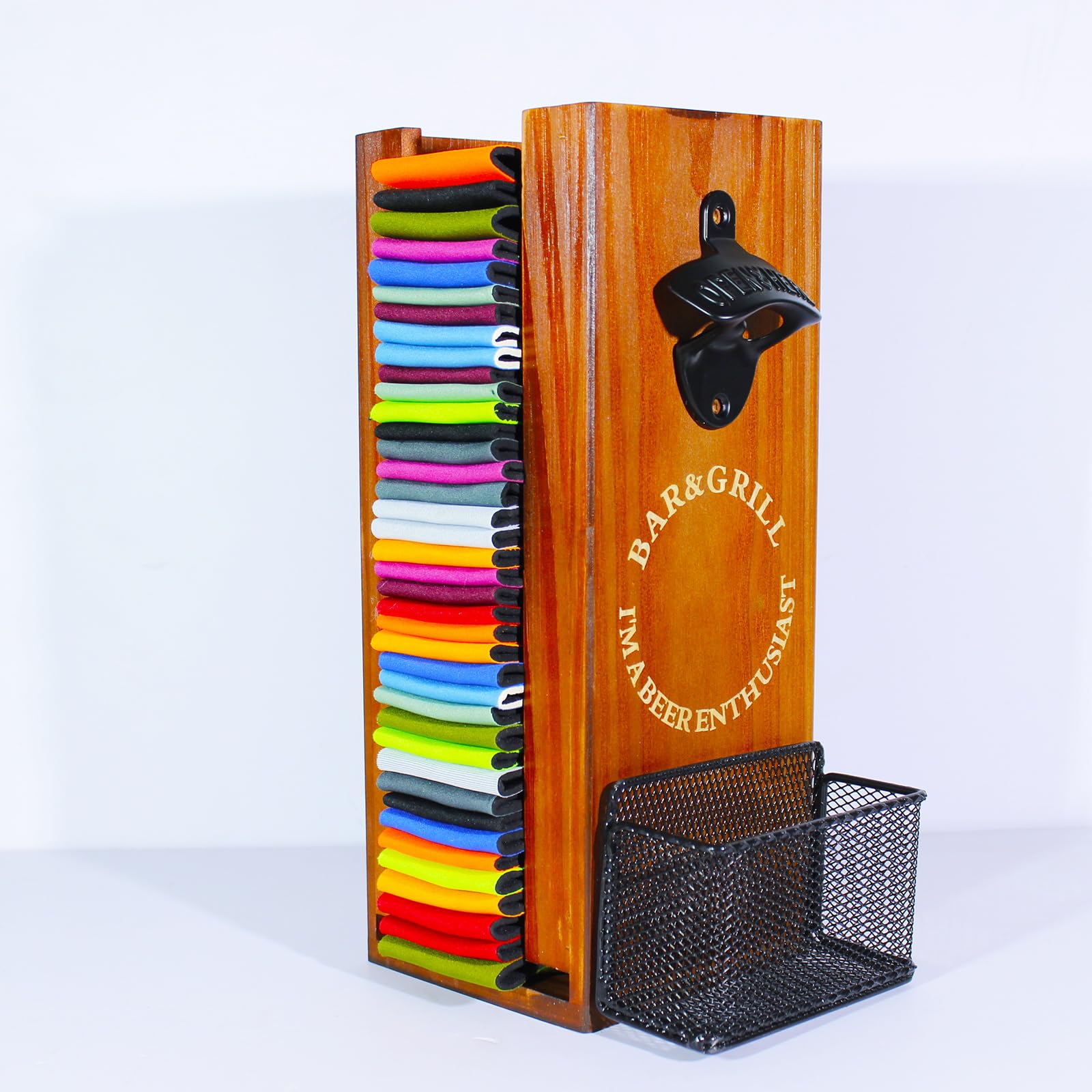 LEIRUOTM 3-in-1 can cooler on wall mount keeps drinks organized and accessible at home bars
