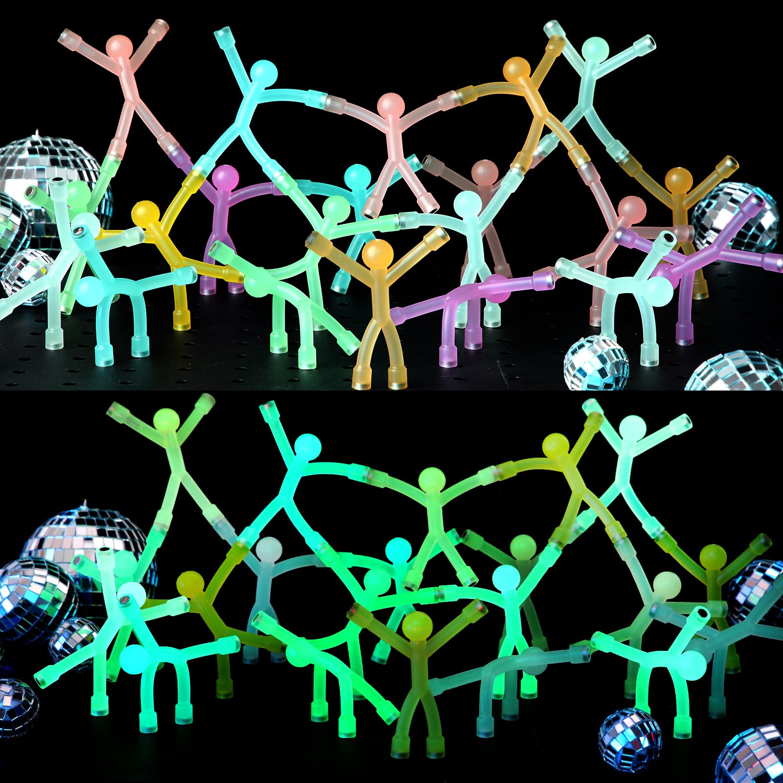 Leitee glow magnetic people green magnet on fridge, colorful decor and glow feature