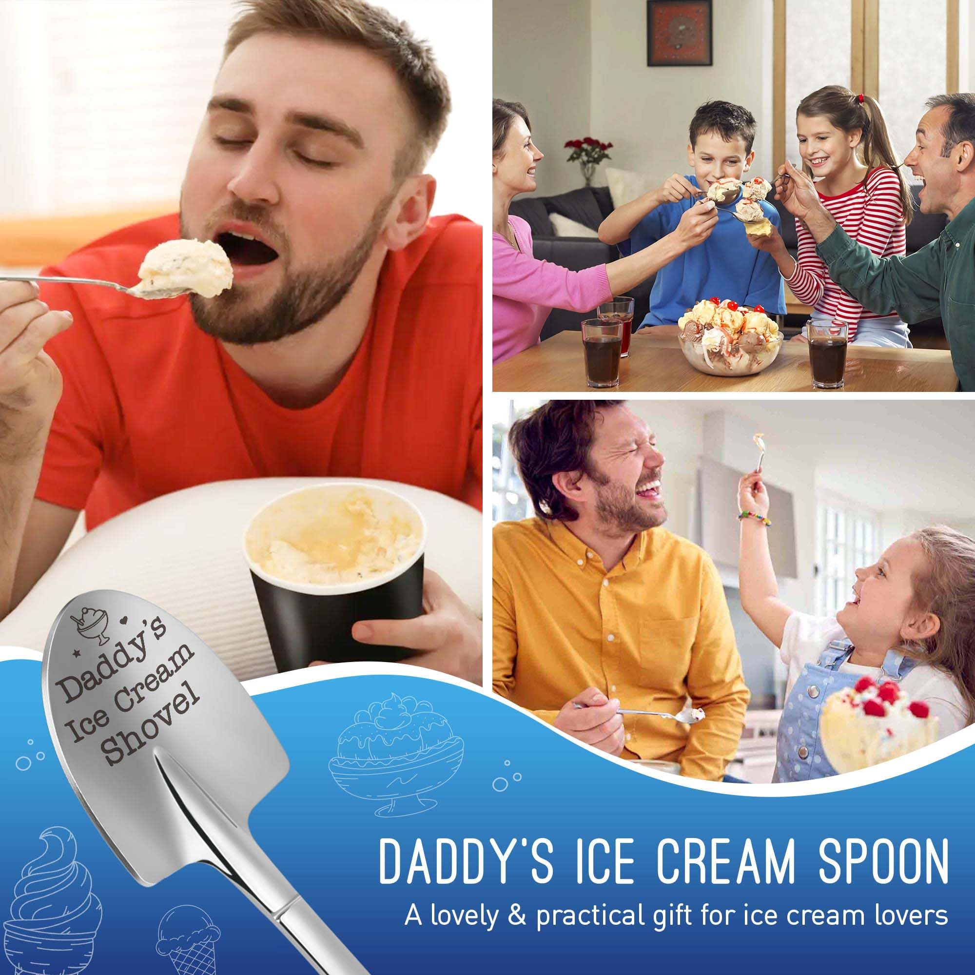 LEJIAJINW 6-inch ice cream spoon, compact and ergonomic
