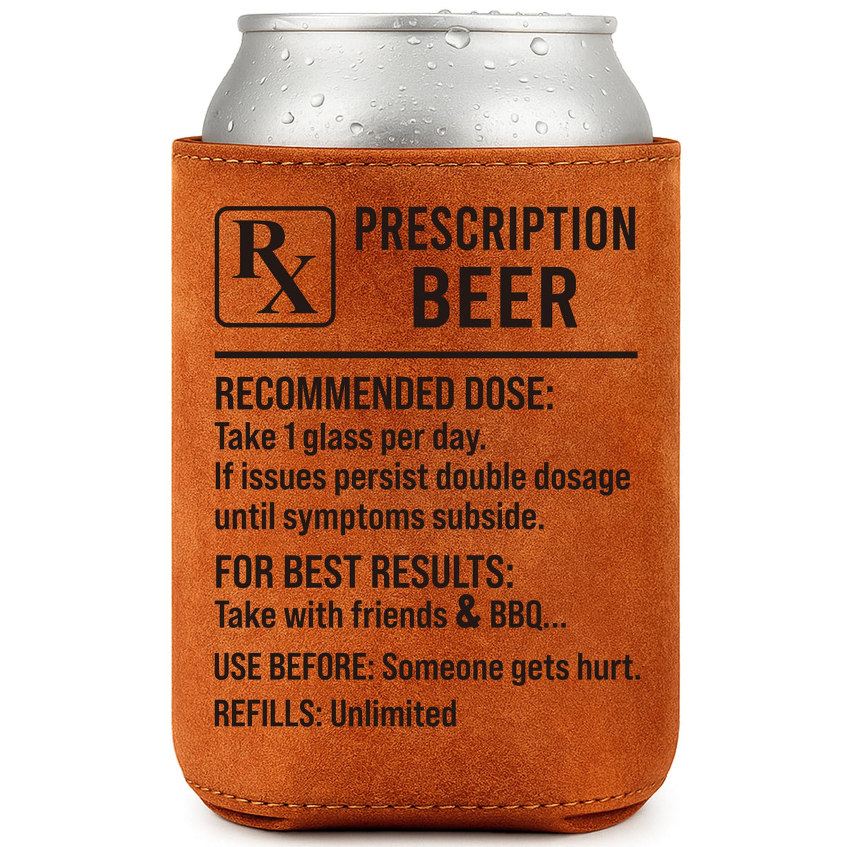 LEJIAJINW RX Prescription Beer can cooler keeps drinks chilly for gatherings