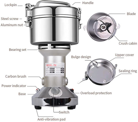 LEJIEYIN grain mill grinder large bowl capacity for batch grinding