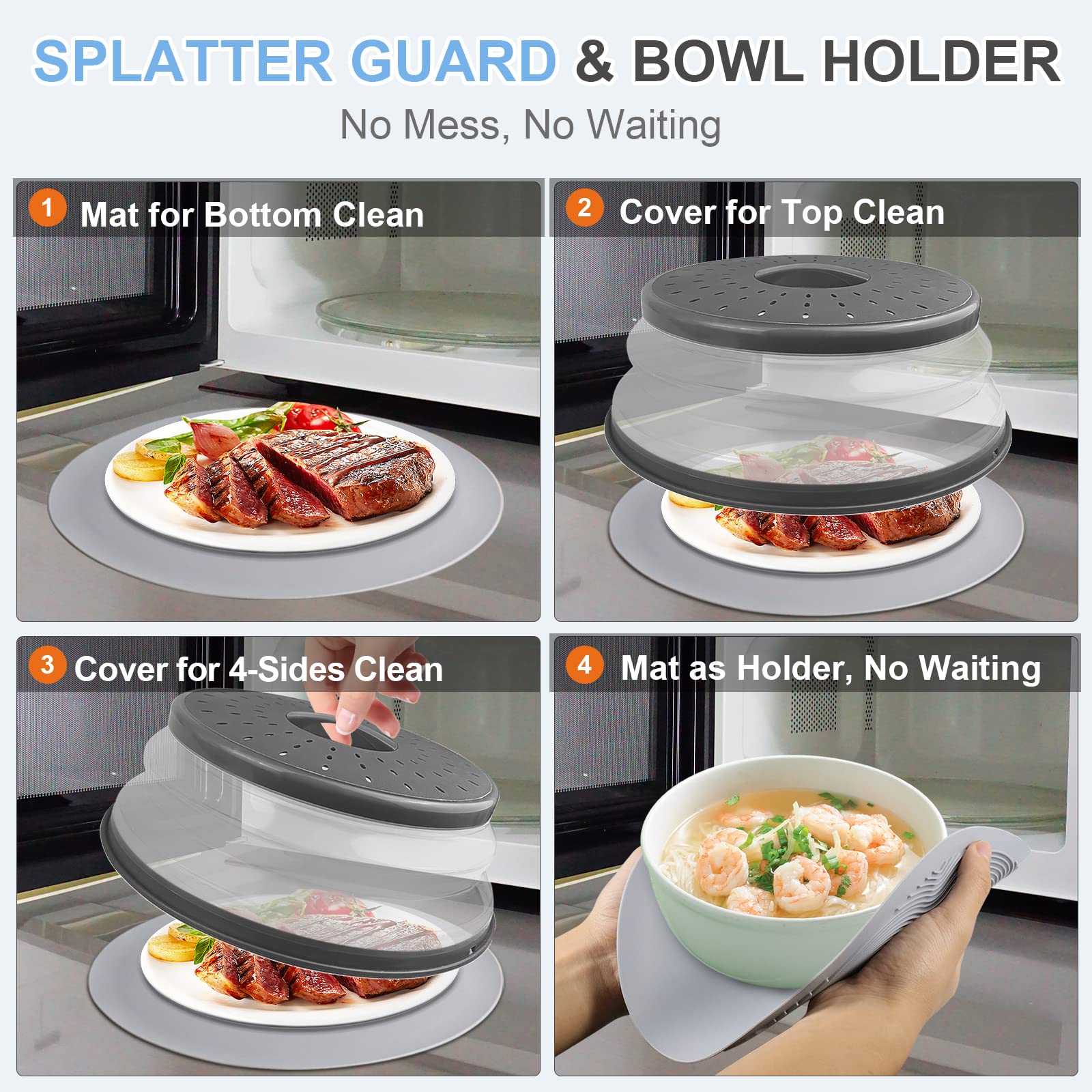 LekDrok microwave lid with easy-grid handle for safe, quick removal.