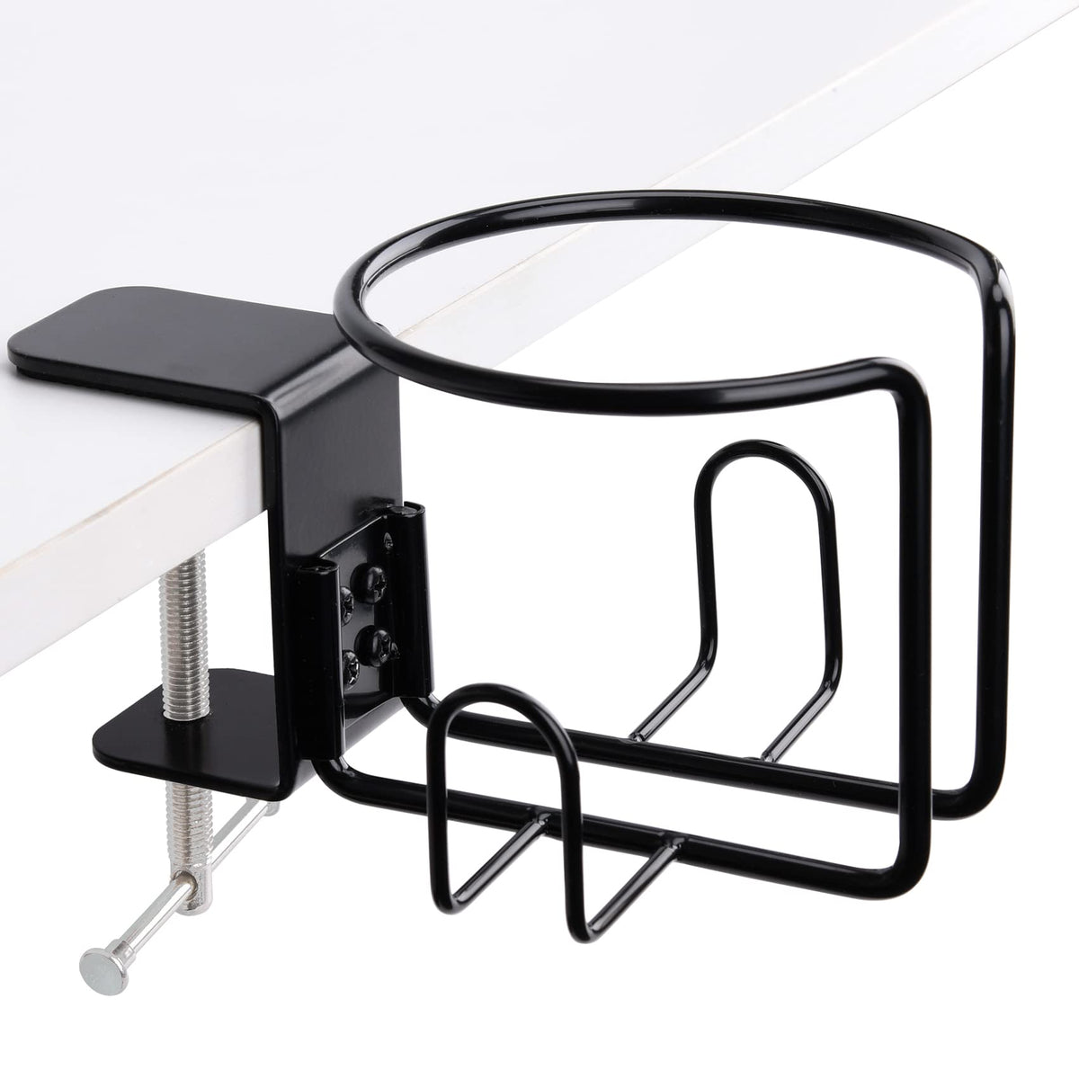 LEKUSHA large desk cup holder clip-on securing beverages on a desk