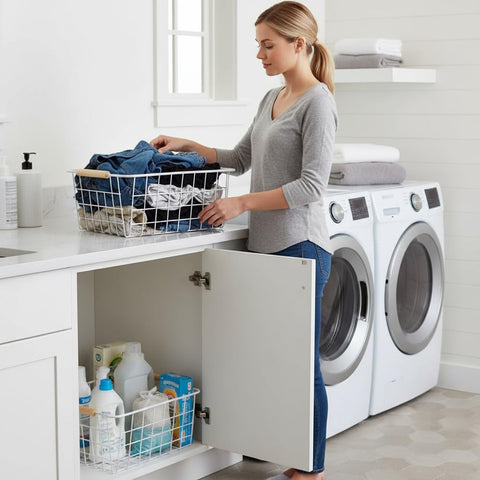 LeleCAT kitchen counter storage basket keeps snacks and fruits tidy.