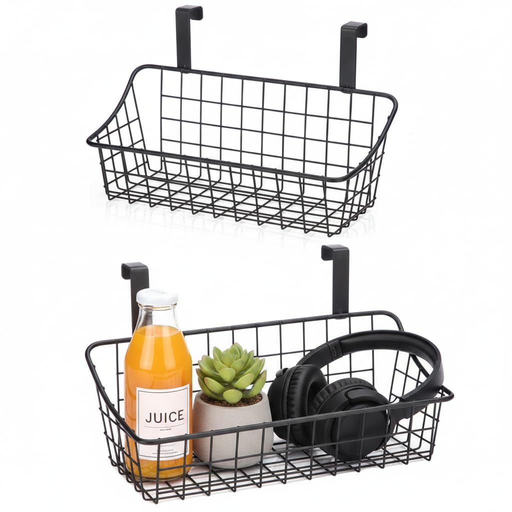 LeleCAT over cabinet door basket grid storage design for clutter-free space